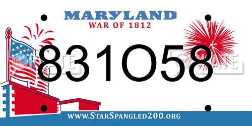 831O58 Maryland License Plate