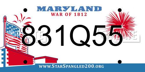 831Q55 Maryland License Plate