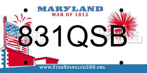 831QSB Maryland License Plate