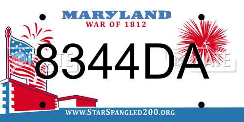 8344DA Maryland License Plate