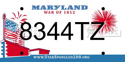 8344TZ Maryland License Plate