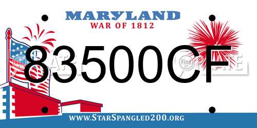83500CF Maryland License Plate