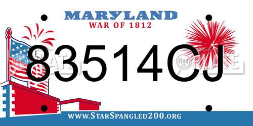 83514CJ Maryland License Plate