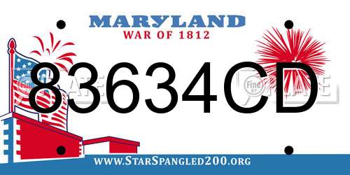 83634CD Maryland License Plate