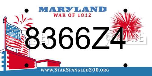 8366Z4 Maryland License Plate