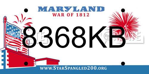 8368KB Maryland License Plate