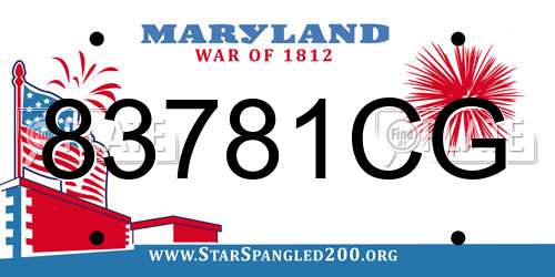 83781CG Maryland License Plate