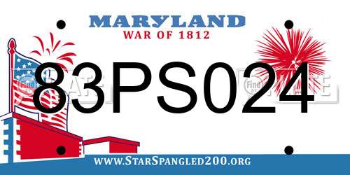 83PS024 Maryland License Plate
