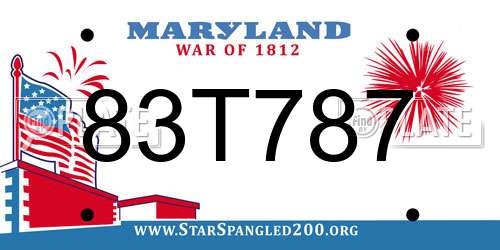 83T787 Maryland License Plate