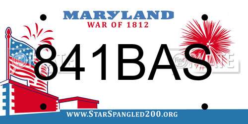 841BAS Maryland License Plate