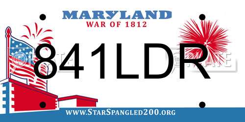 841LDR Maryland License Plate