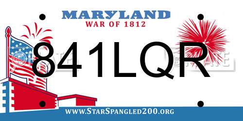 841LQR Maryland License Plate