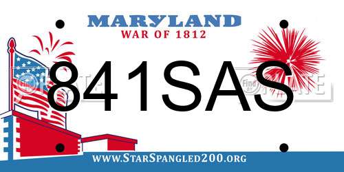 841SAS Maryland License Plate