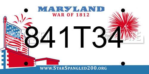 841T34 Maryland License Plate