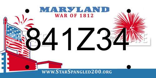 841Z34 Maryland License Plate