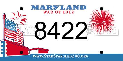 8422 Maryland License Plate