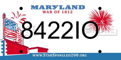 8422IO Maryland License Plate