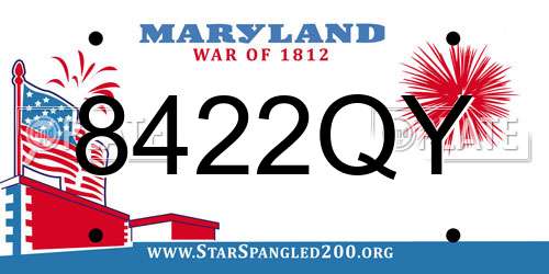 8422QY Maryland License Plate