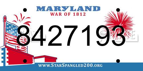 8427193 Maryland License Plate