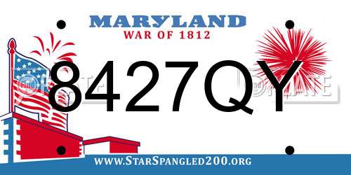 8427QY Maryland License Plate