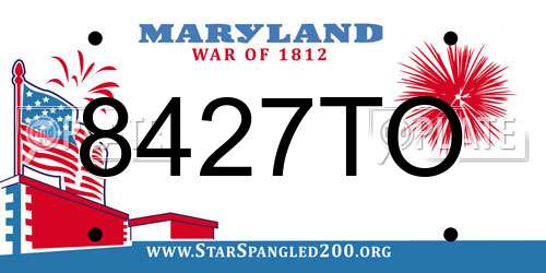 8427TO Maryland License Plate