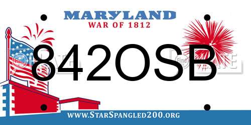 842OSB Maryland License Plate