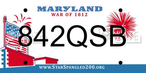 842QSB Maryland License Plate