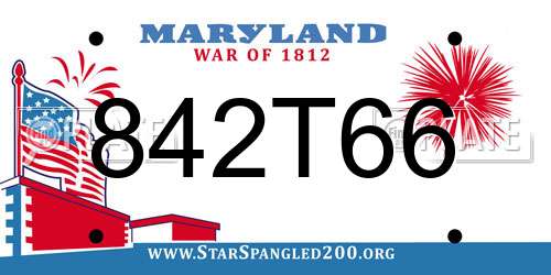 842T66 Maryland License Plate
