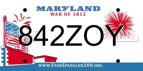 842ZOY Maryland License Plate