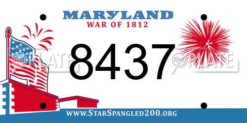 8437 Maryland License Plate