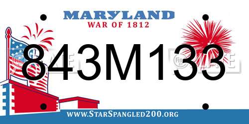 843M133 Maryland License Plate