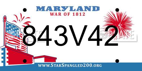 843V42 Maryland License Plate