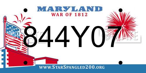844Y07 Maryland License Plate