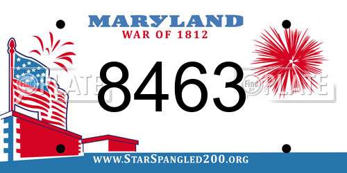8463 Maryland License Plate
