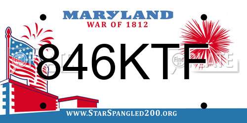 846KTF Maryland License Plate