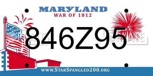 846Z95 Maryland License Plate