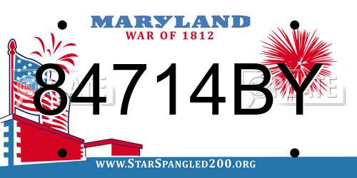 84714BY Maryland License Plate