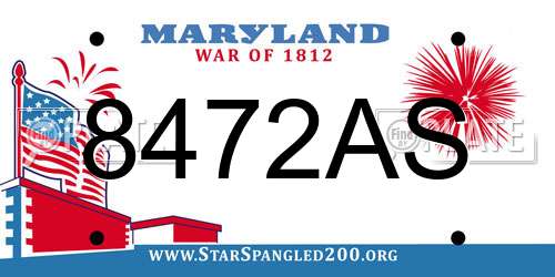 8472AS Maryland License Plate