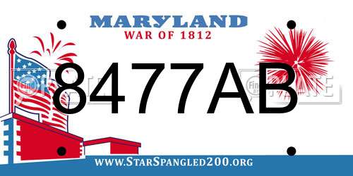 8477AB Maryland License Plate