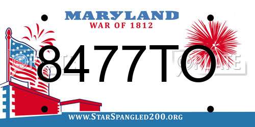 8477TO Maryland License Plate