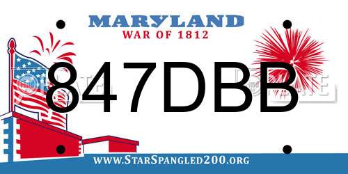 847DBB Maryland License Plate