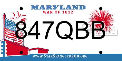 847QBB Maryland License Plate