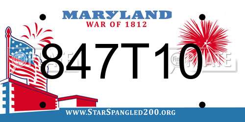 847T10 Maryland License Plate
