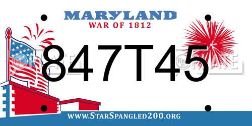847T45 Maryland License Plate