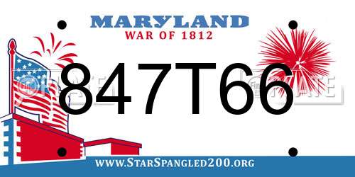 847T66 Maryland License Plate