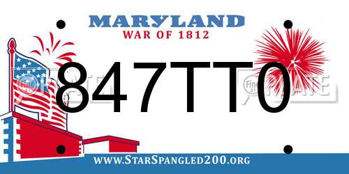 847TT0 Maryland License Plate