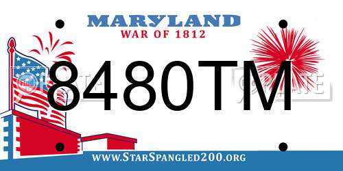 8480TM Maryland License Plate