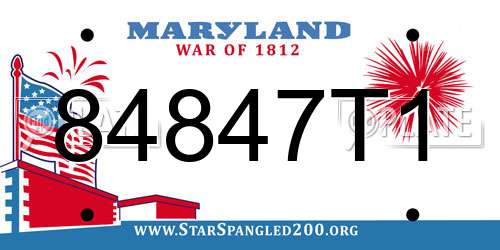 84847T1 Maryland License Plate