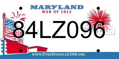 84LZ096 Maryland License Plate