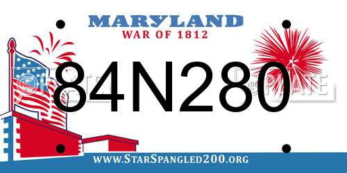 84N280 Maryland License Plate